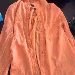Pink/orange button down